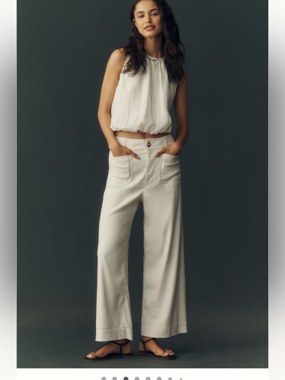 Maeve Wide Leg Pants in Ivory
